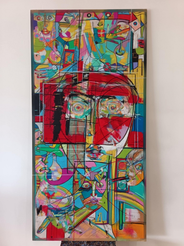 Boris Matussire : Composition Au Portrait Rouge 