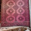 Tapis tribal Turkmne ou afghan Dcor Ghl fd rose