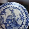 Grand Plat Porcelaine Bleu Blanc Chine Qing XIXe