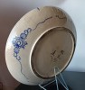Grand Plat Porcelaine Bleu Blanc Chine Qing XIXe